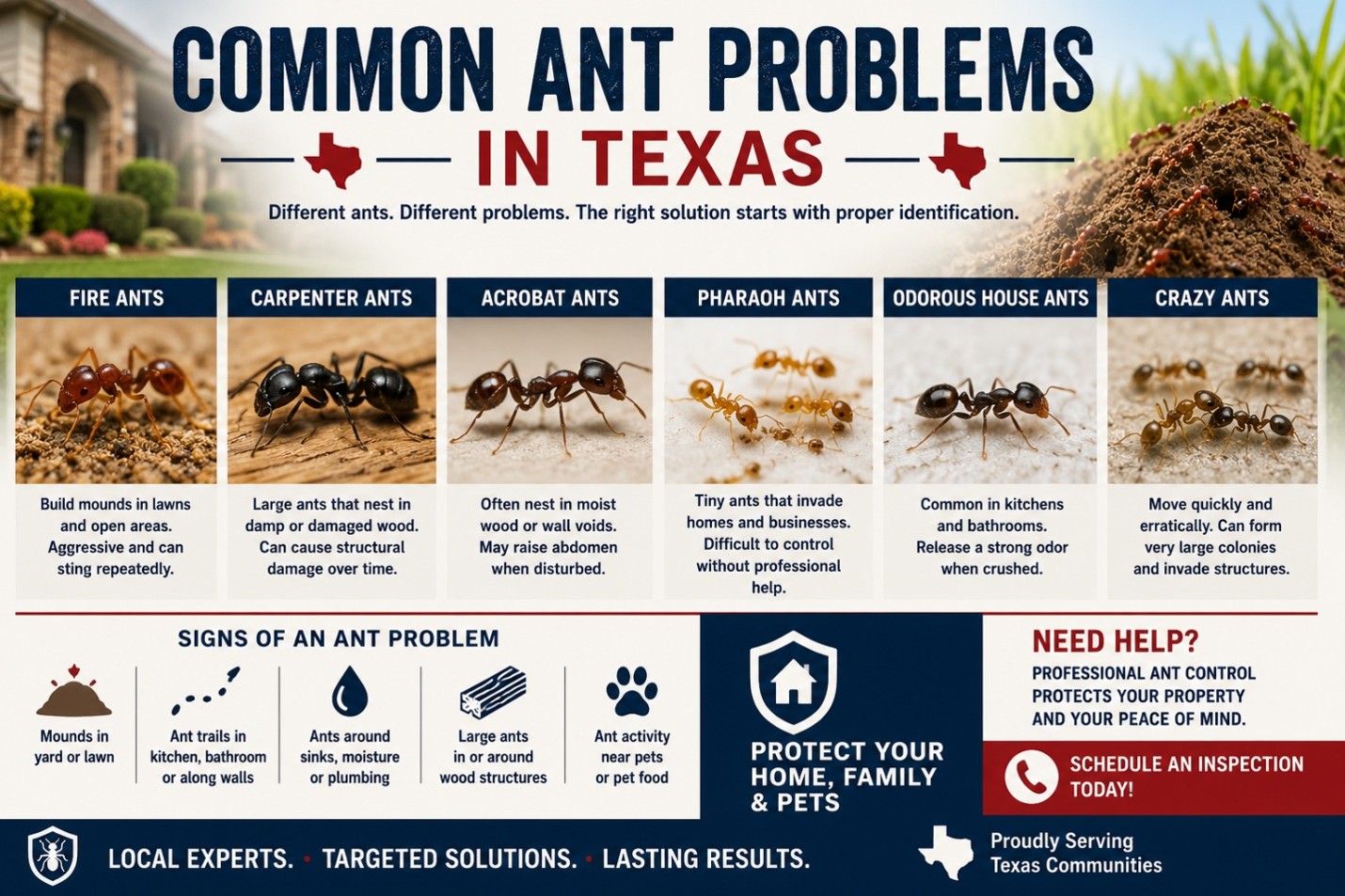 Problemas habituales con las hormigas en Texas: lo que deben saber los propietarios